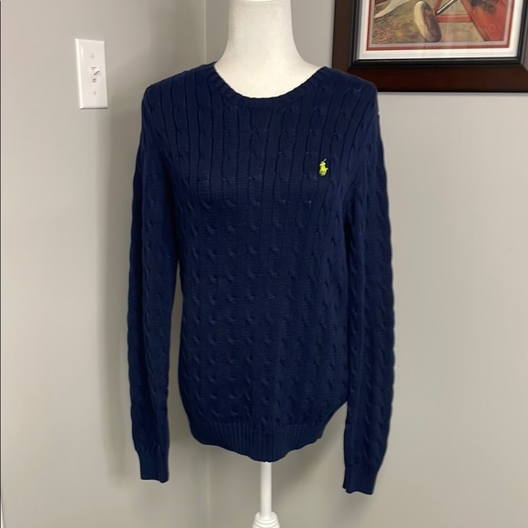 Lauren Ralph Lauren Sweaters - Lauren Ralph Lauren Sport Navy Blue Cable knit sweater Womens Size XL